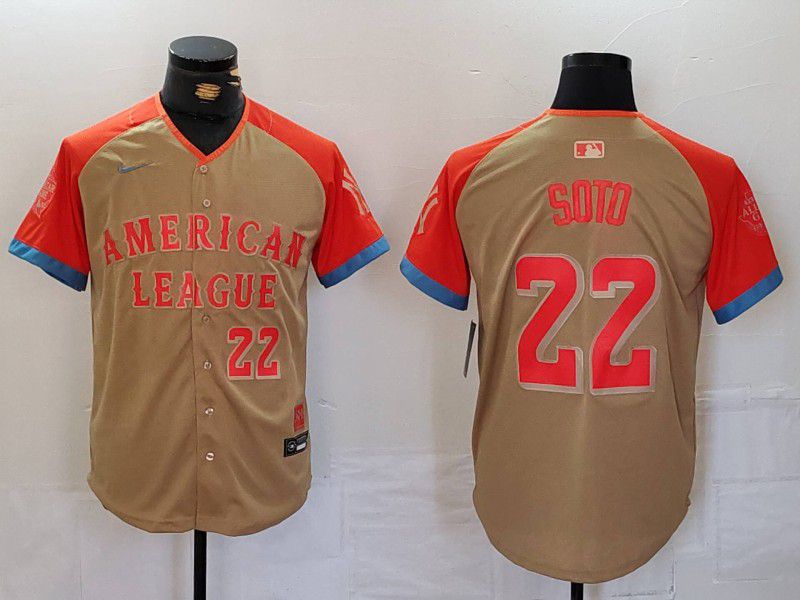 Men New York Yankees #22 Soto Orange All star 2024 Nike MLB Jersey style 4